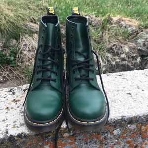 Doc Martens green leather